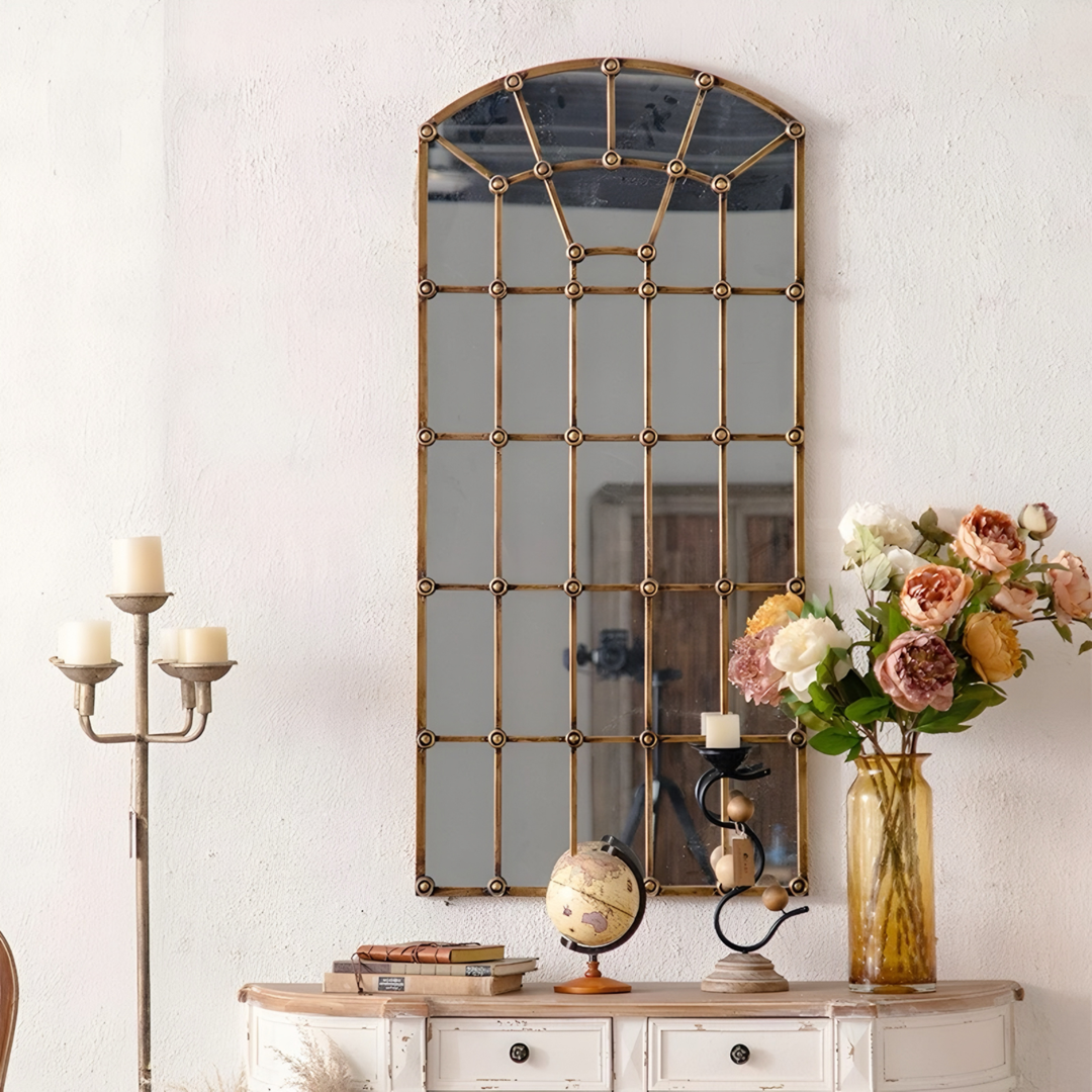 RAVENEL Rustic Window Wall Mirror