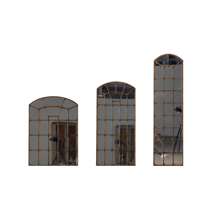 RAVENEL Rustic Window Wall Mirror