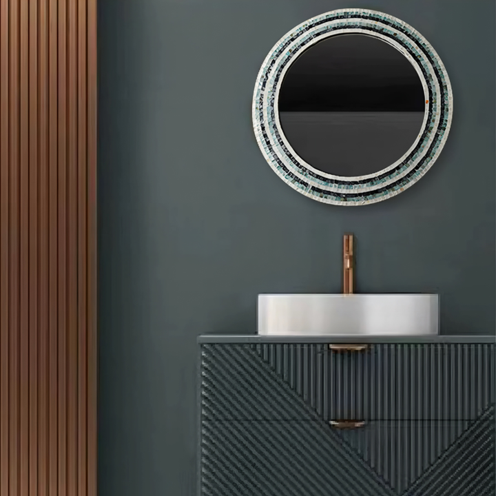 NACRE Modern Shell Round Wall Mirror