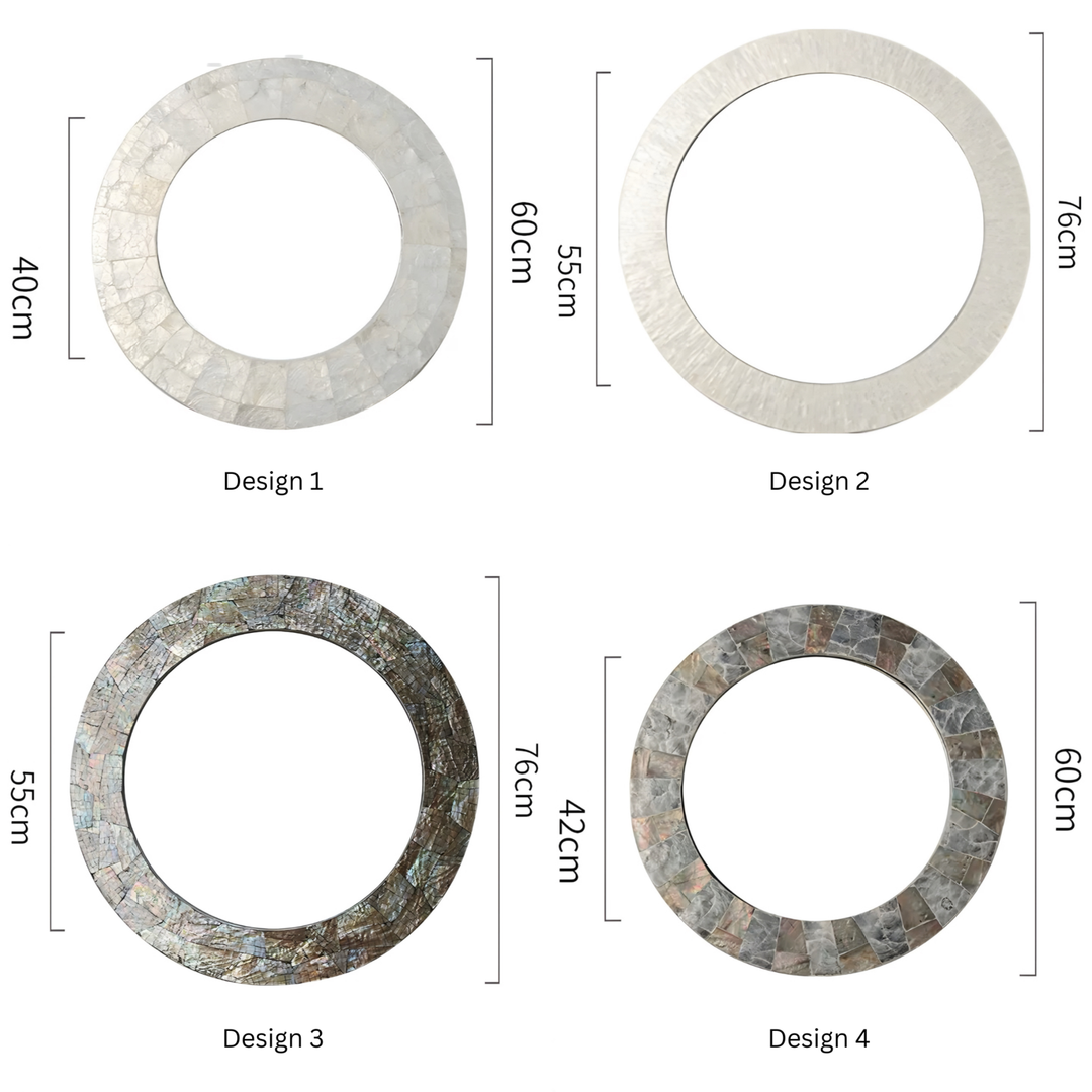 NACRE Modern Shell Round Wall Mirror