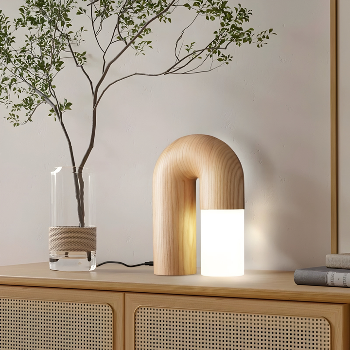 HAWKINS Japandi Solid Wood Table Lamp