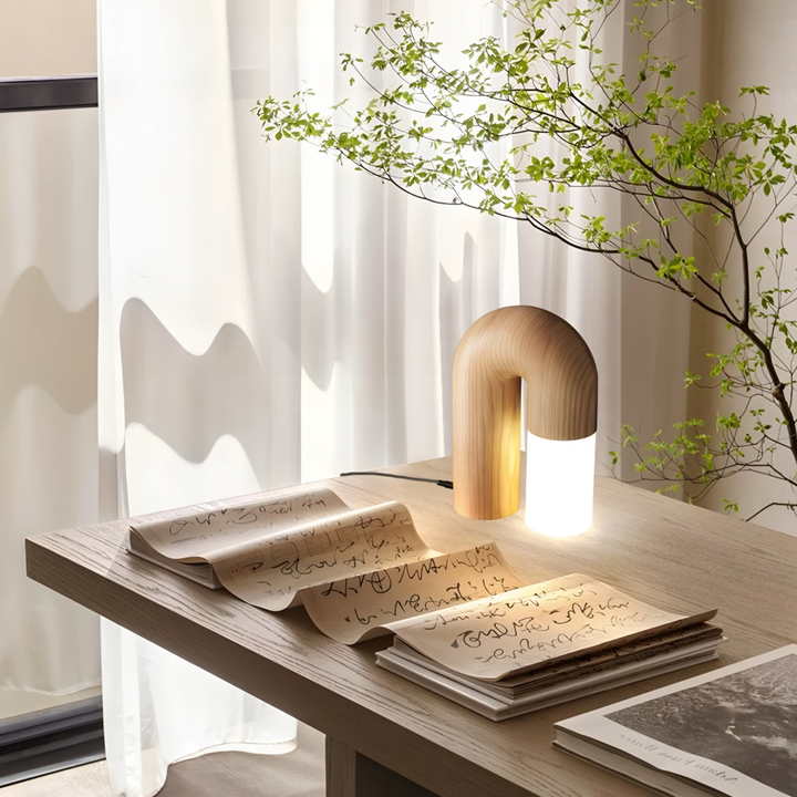 HAWKINS Japandi Solid Wood Table Lamp
