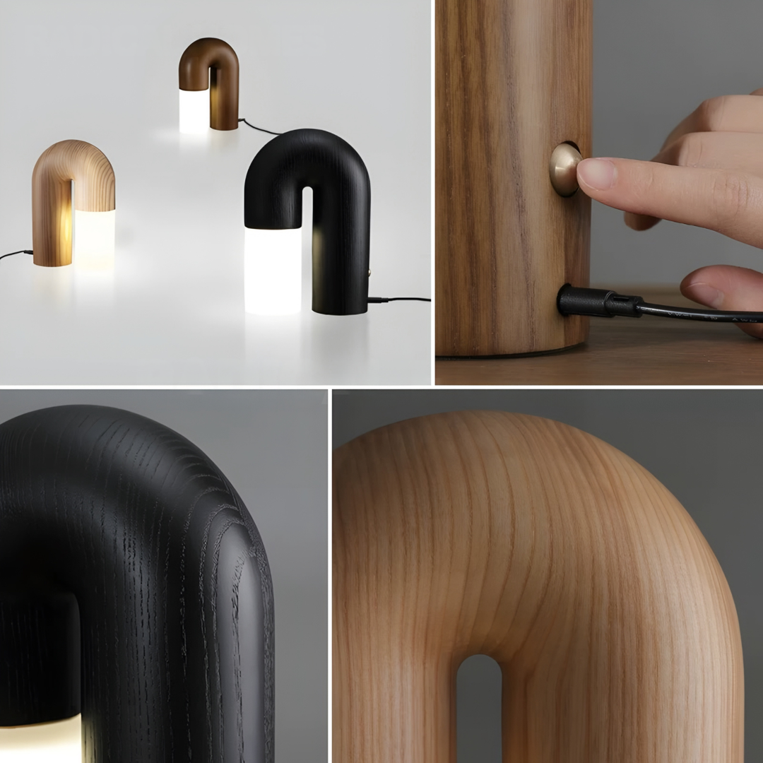 HAWKINS Japandi Solid Wood Table Lamp
