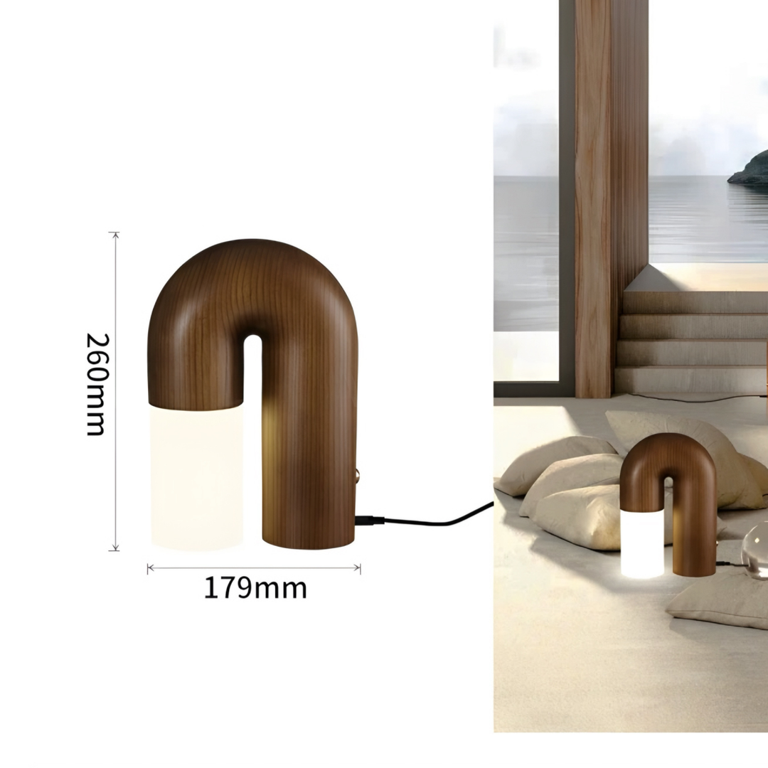 HAWKINS Japandi Solid Wood Table Lamp