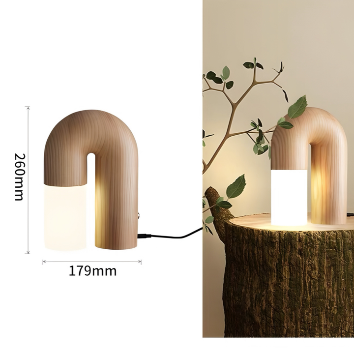 HAWKINS Japandi Solid Wood Table Lamp