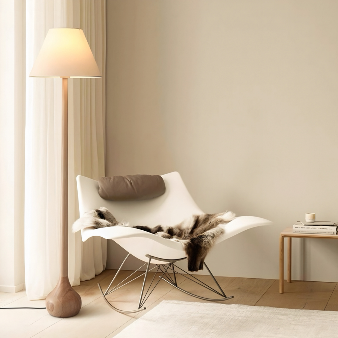 DORSETT Japandi Solid Wood Floor Lamp - Cassa Haus Singapore