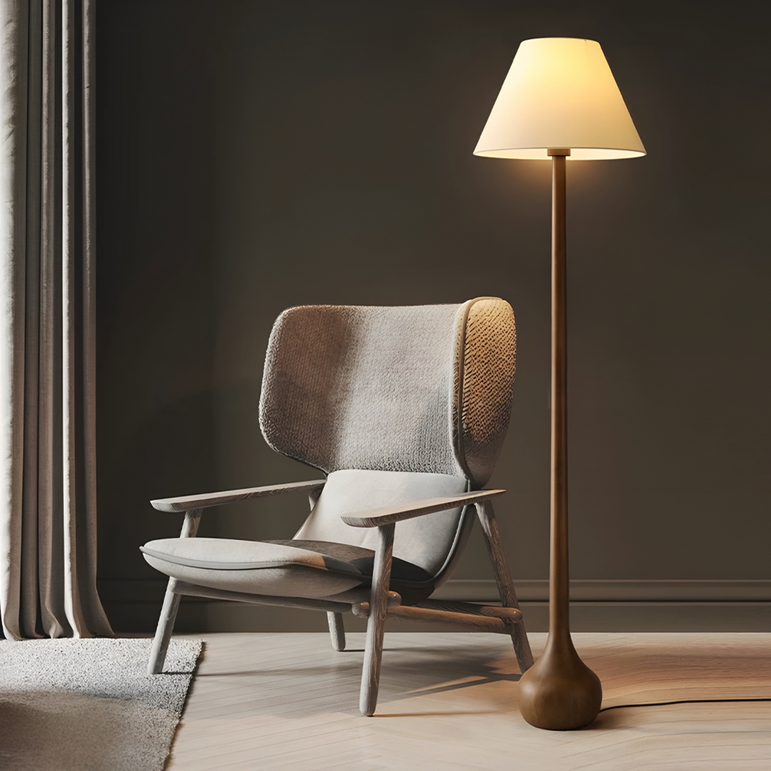 DORSETT Japandi Solid Wood Floor Lamp - Cassa Haus Singapore