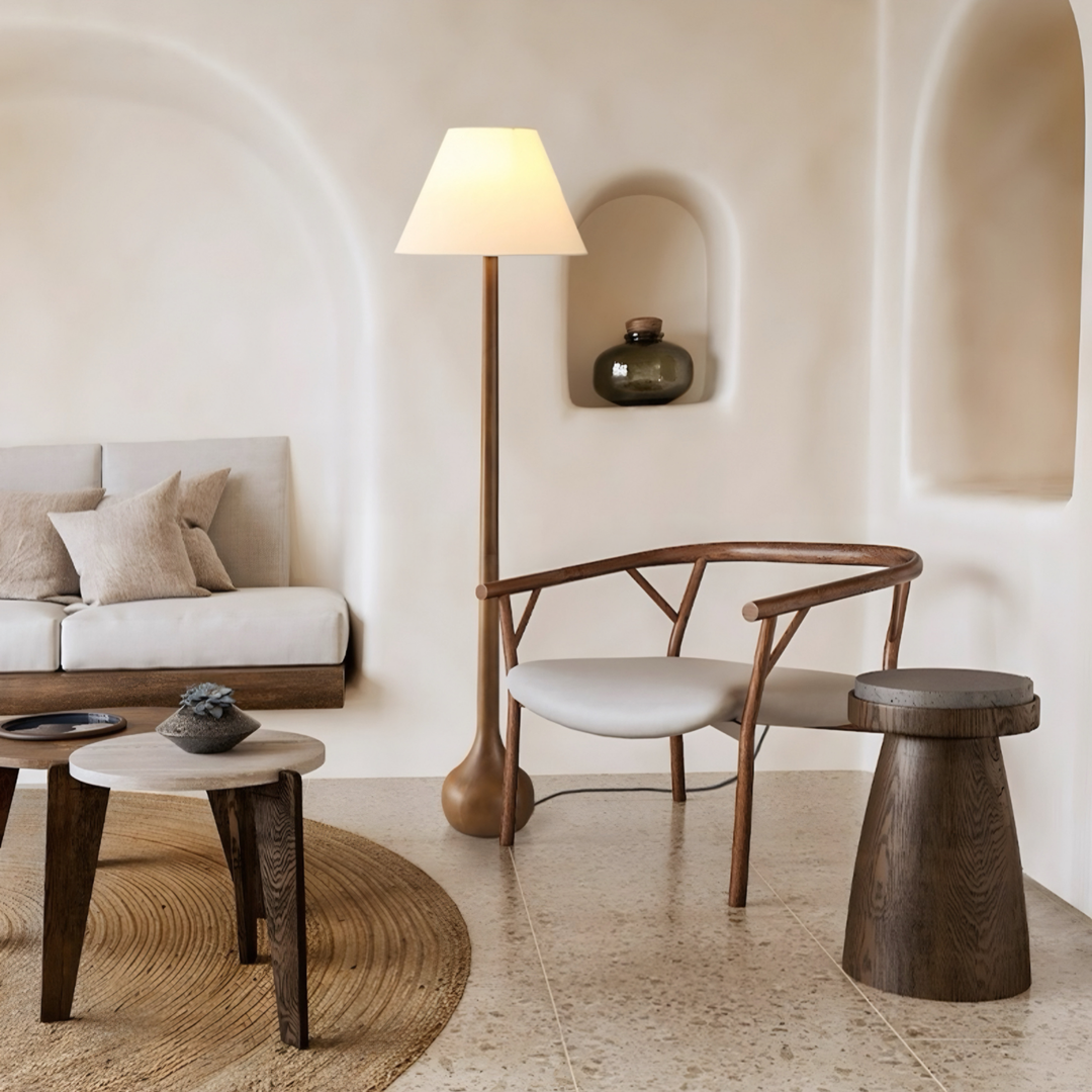 DORSETT Japandi Solid Wood Floor Lamp - Cassa Haus Singapore
