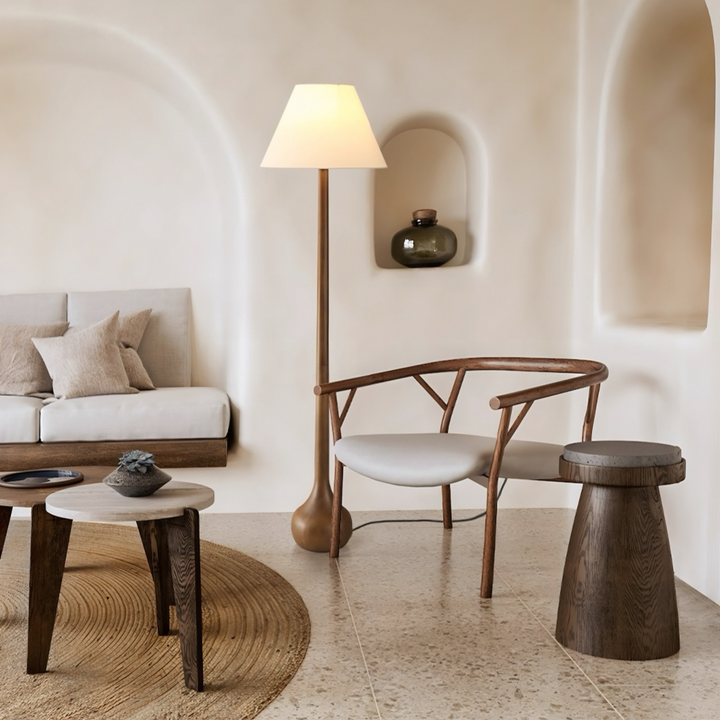 DORSETT Japandi Solid Wood Floor Lamp - Cassa Haus Singapore