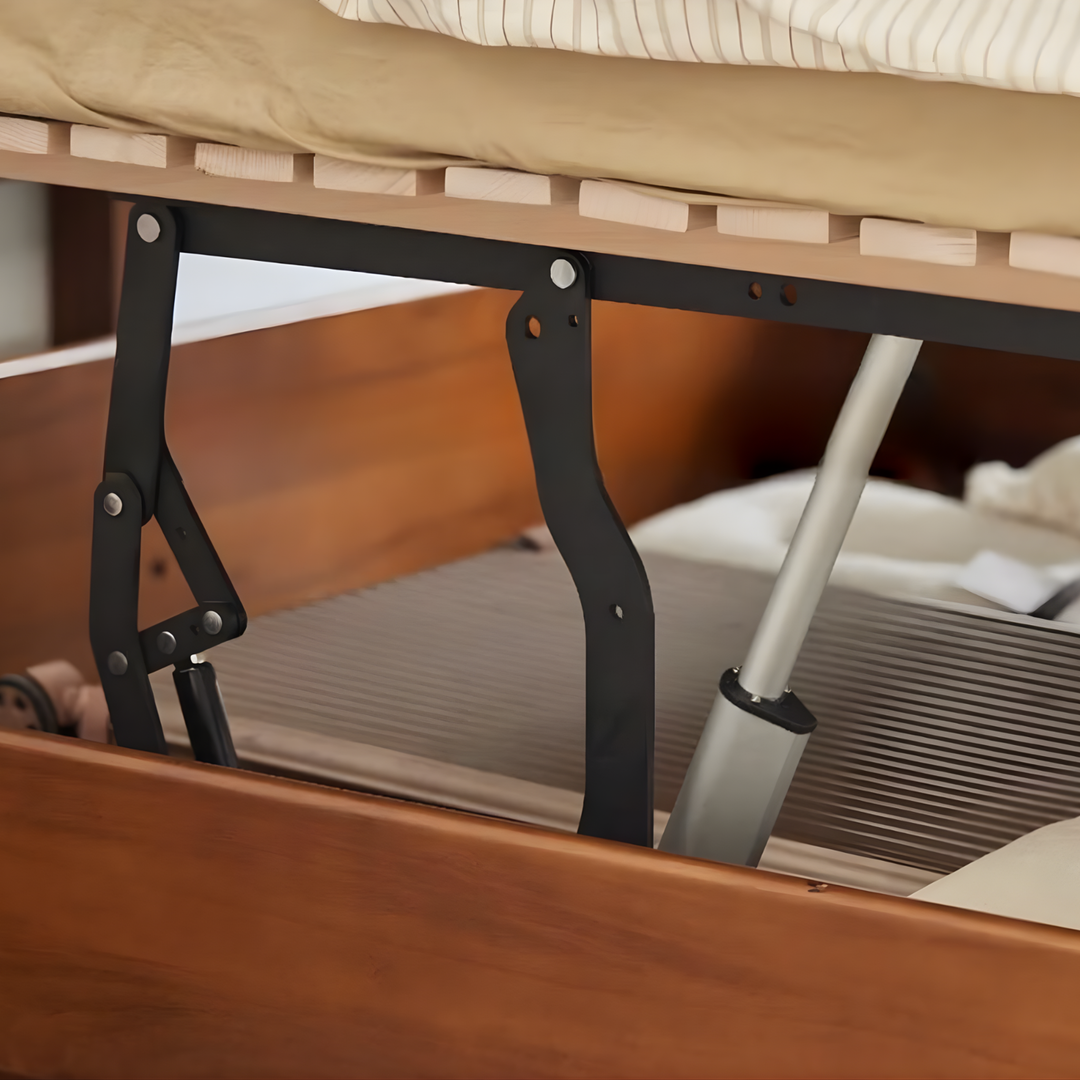 ZENTRIK Modern Electric Solid Wood Storage Bedframe