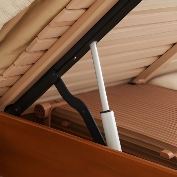 ZENTRIK Modern Electric Solid Wood Storage Bedframe