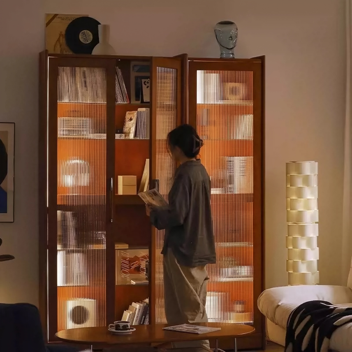 OLMIRA Modern Solid Wood Display Cabinet