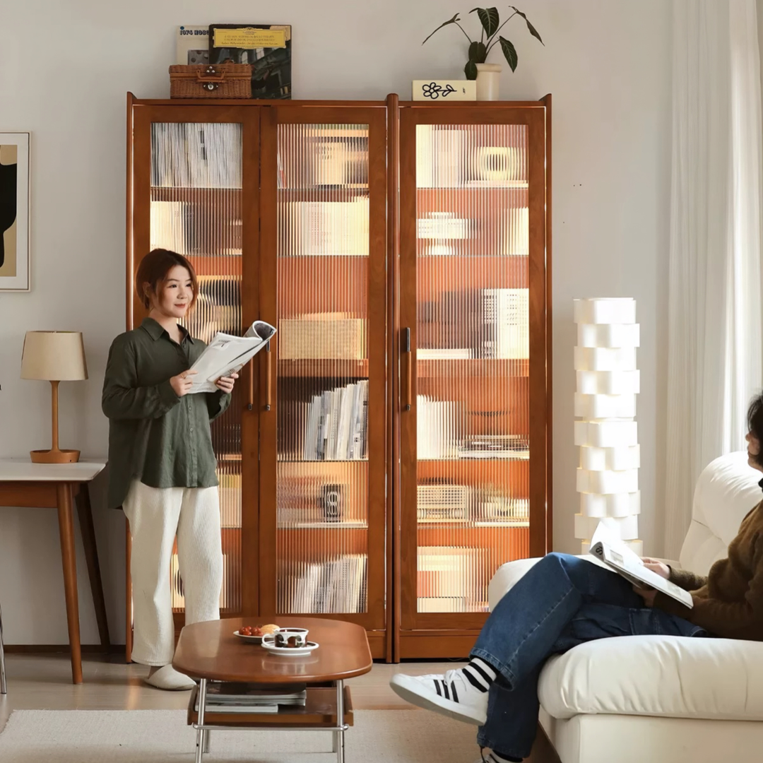 OLMIRA Modern Solid Wood Display Cabinet