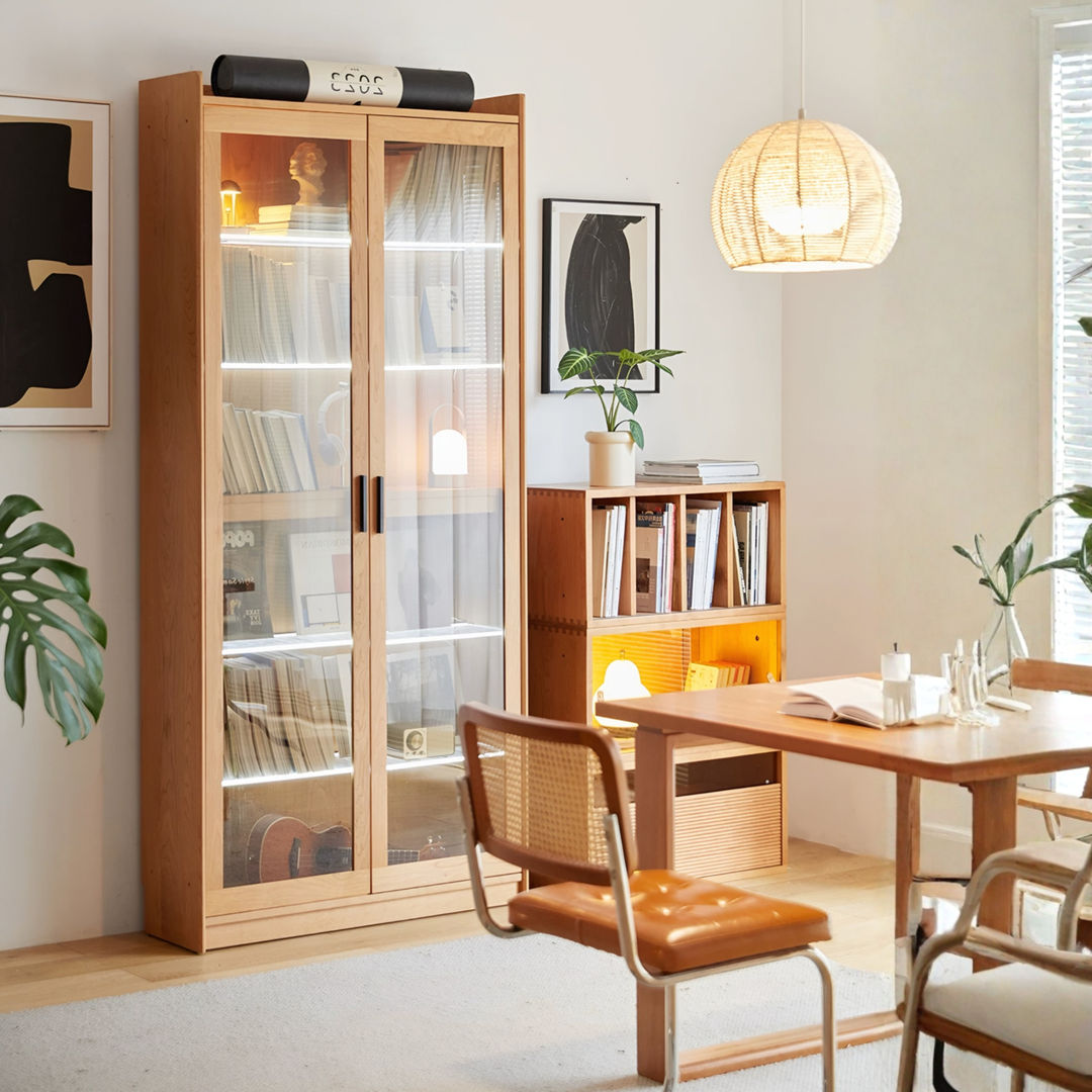 SAKURI Modern Solid Wood Display Cabinet