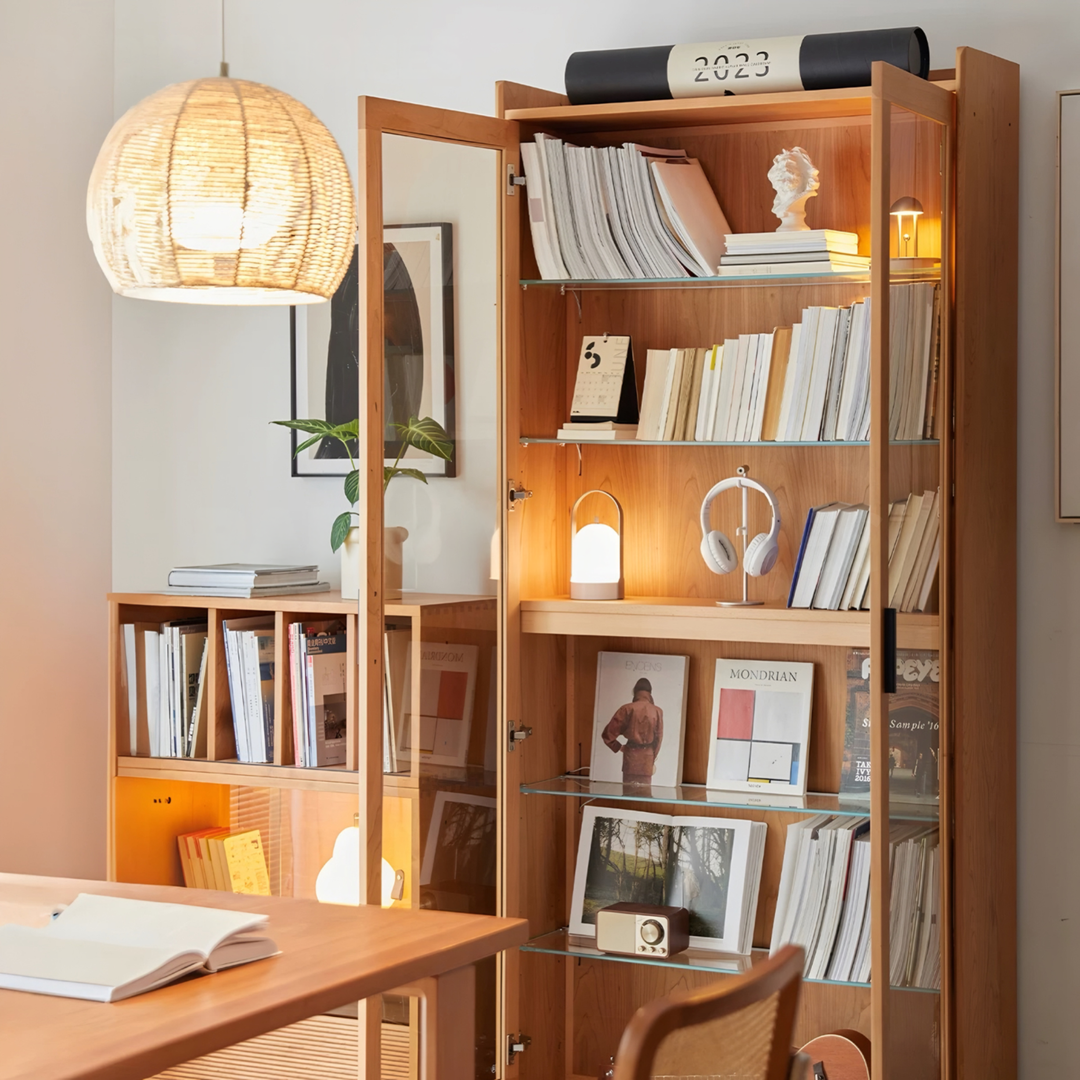 SAKURI Modern Solid Wood Display Cabinet