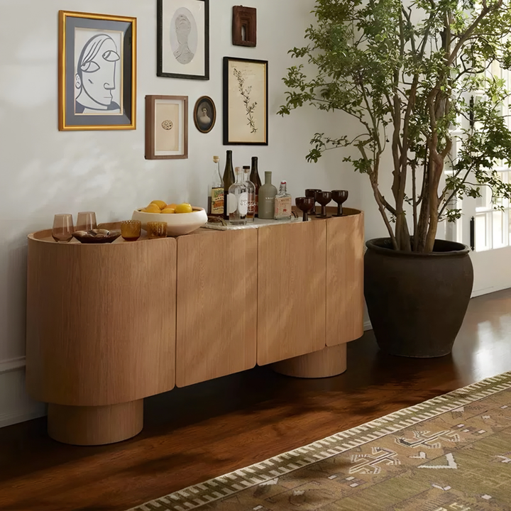 ORBIQUE Modern Solid Wood Sideboard