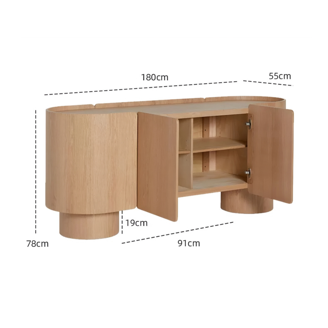 ORBIQUE Modern Solid Wood Sideboard