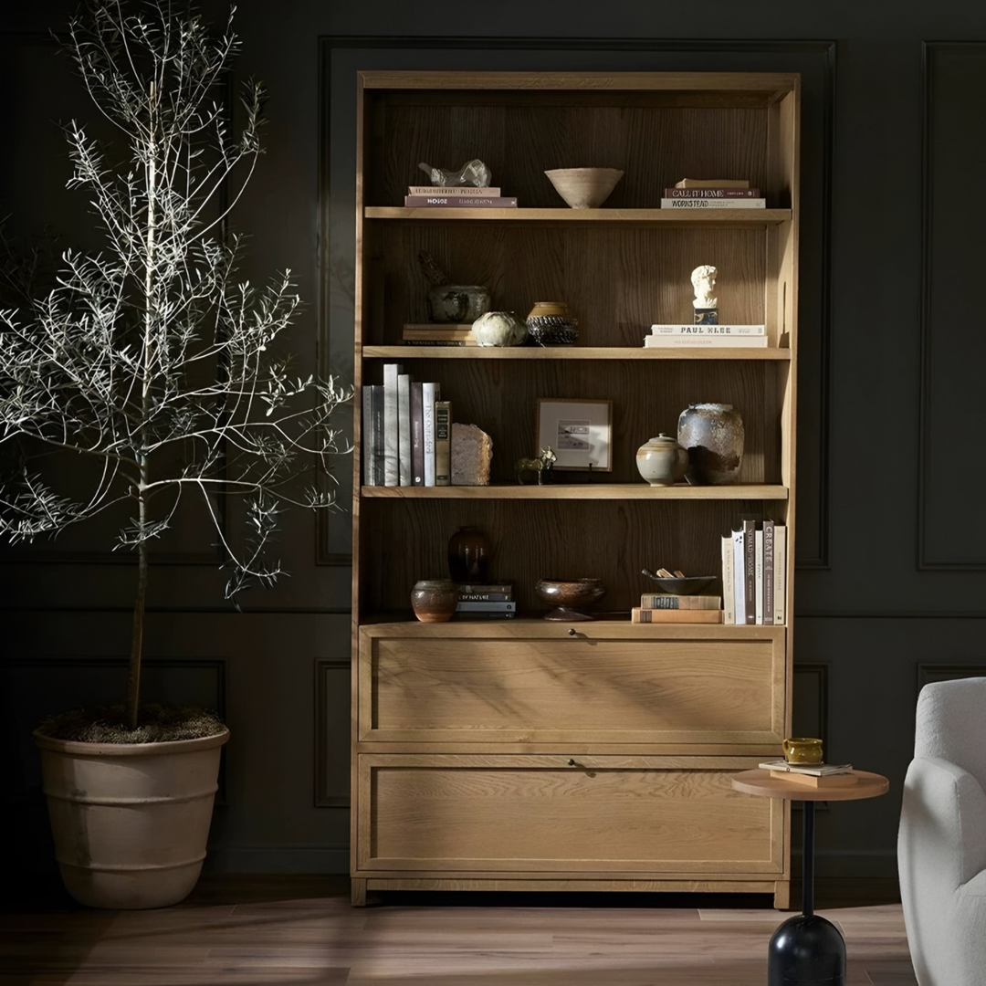 HARWICK Modern Solid Wood Bookshelf