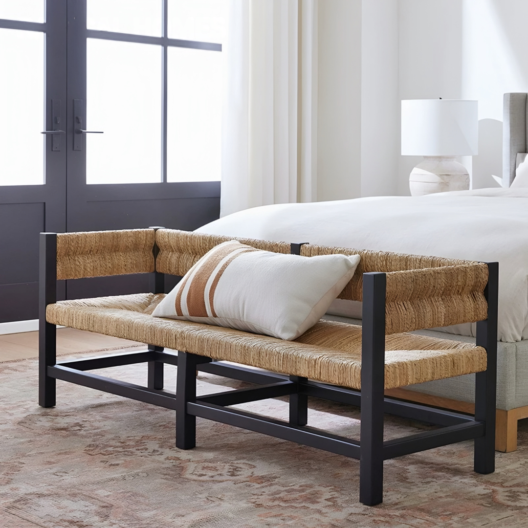 MARVIK Rustic Solid Wood Bench