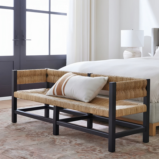 MARVIK Rustic Solid Wood Bench - Cassa Haus Singapore