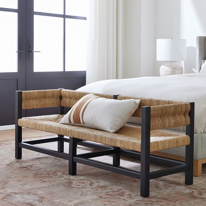 MARVIK Rustic Solid Wood Bench