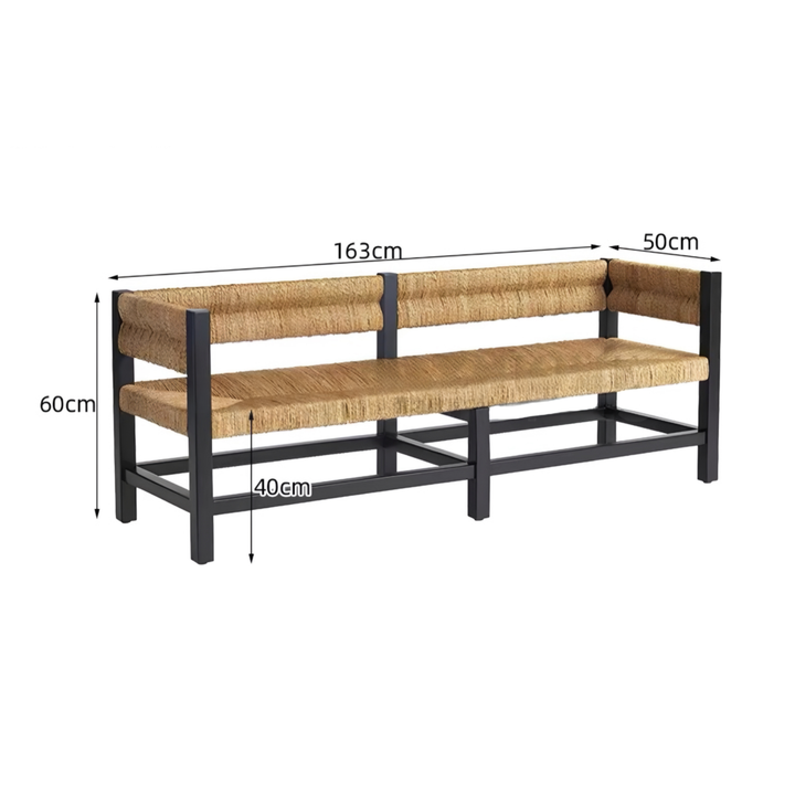 MARVIK Rustic Solid Wood Bench