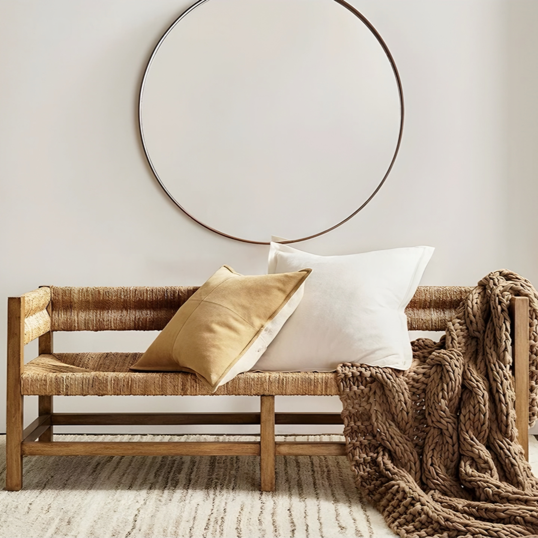 MARVIK Rustic Solid Wood Bench