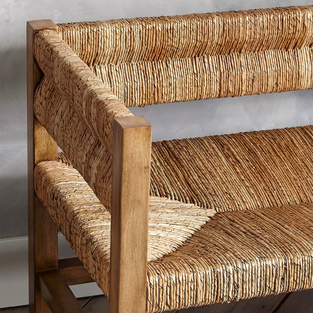 MARVIK Rustic Solid Wood Bench