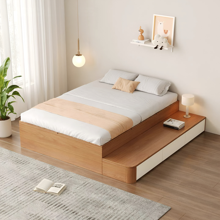 HAKO Japandi Solid Wood Storage Bedframe