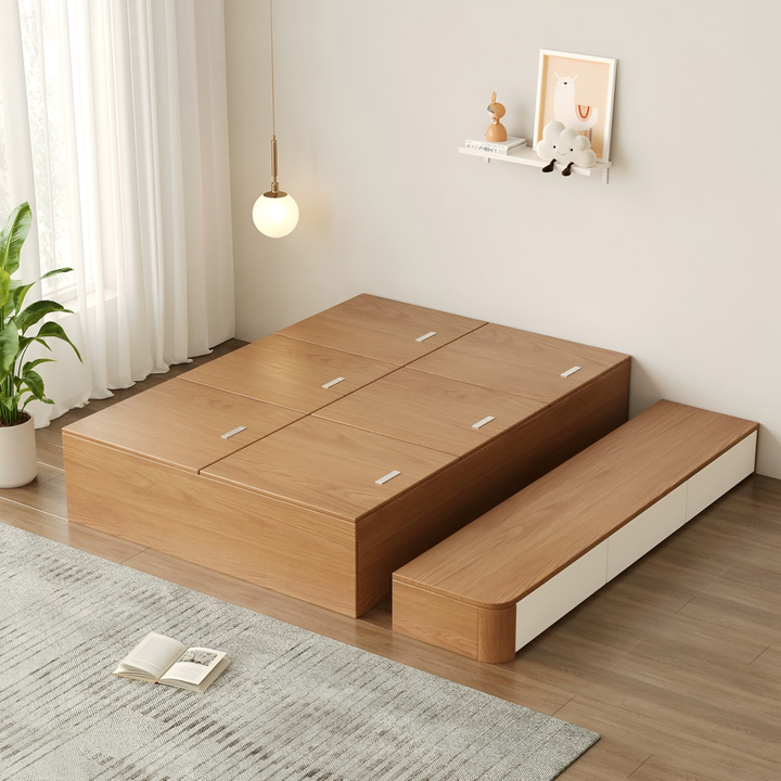 HAKO Japandi Solid Wood Storage Bedframe