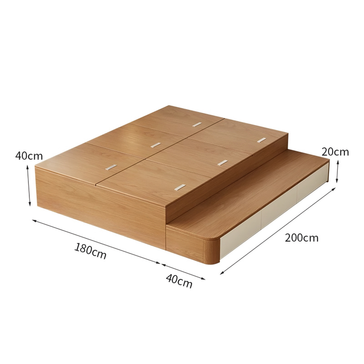 HAKO Japandi Solid Wood Storage Bedframe