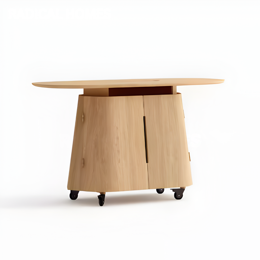 OVALIS Modern Solid Wood Mobile Coffee Table