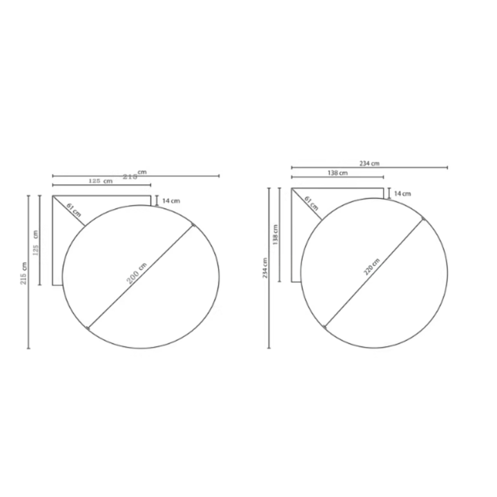 GALA Modern Round Fabric Bedframe