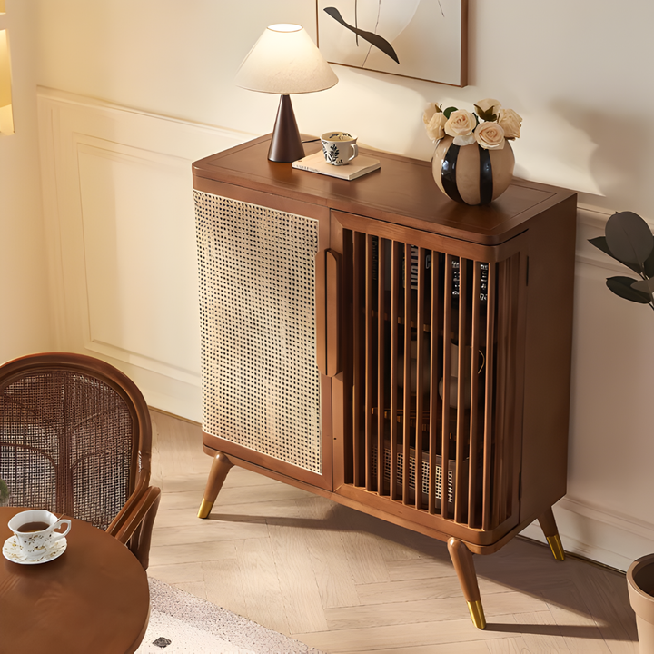ELARA Rustic Rattan Sideboard