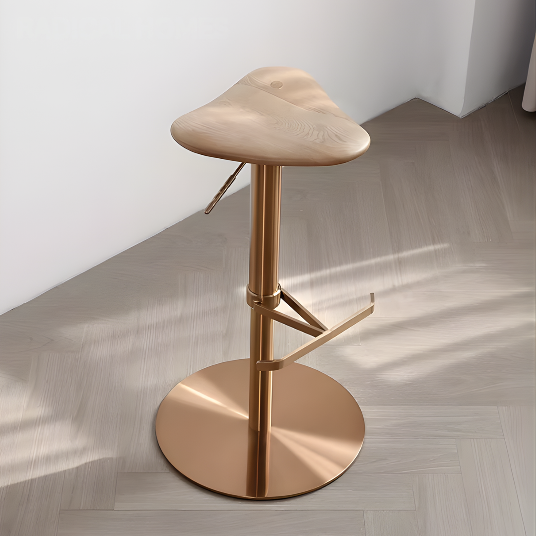 DORVANO Modern Solid Wood Adjustable Bar Stool