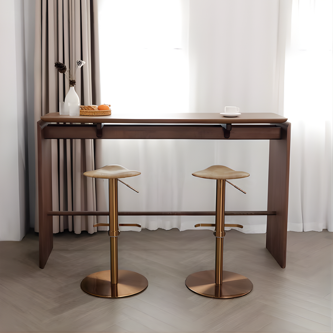 DORVANO Modern Solid Wood Adjustable Bar Stool