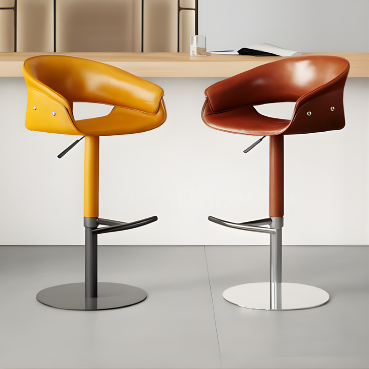 ZENQUILL Modern Adjustable Leather Bar Stool