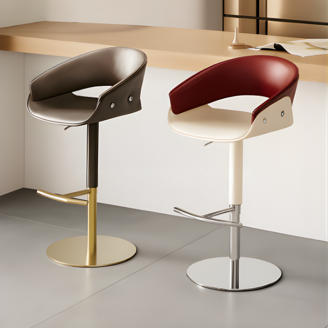 ZENQUILL Modern Adjustable Leather Bar Stool