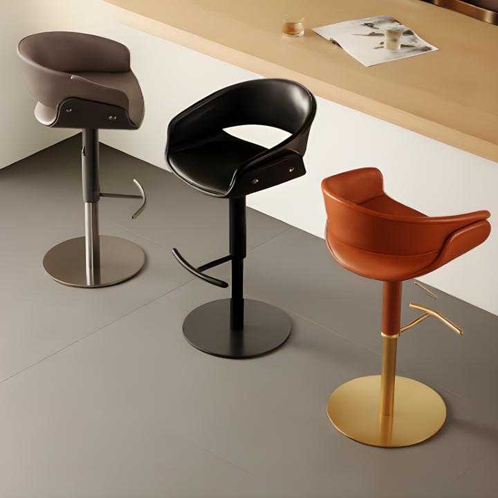 ZENQUILL Modern Adjustable Leather Bar Stool