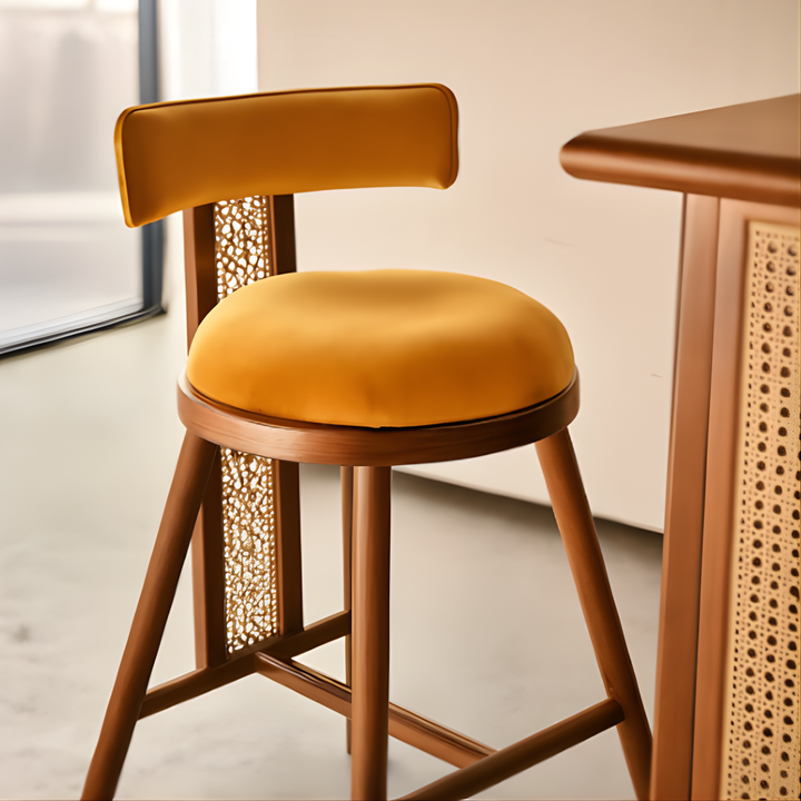 ROSELLAN Vintage Velvet Bar Stool