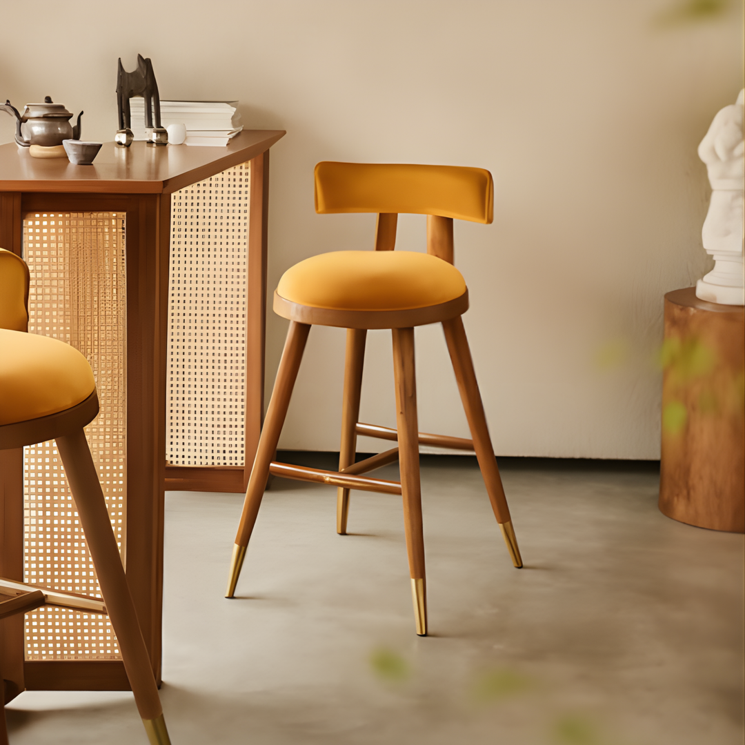 ROSELLAN Vintage Velvet Bar Stool
