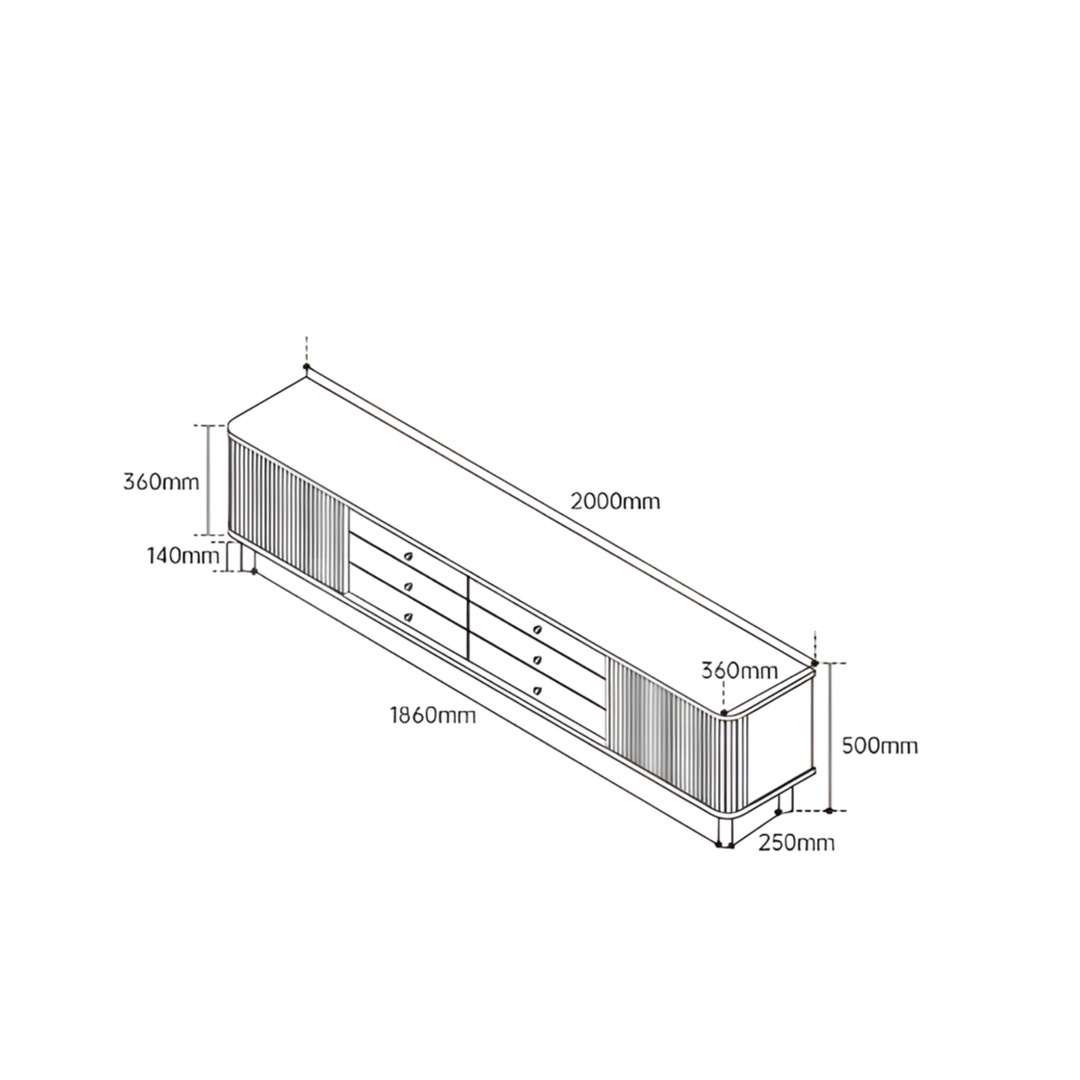 NOYRA Modern Solid Wood TV Console