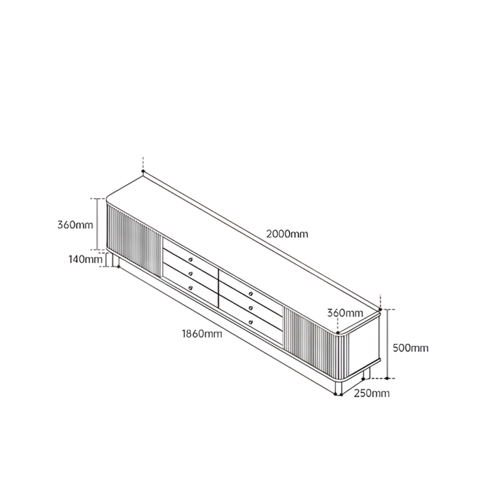 NOYRA Modern Solid Wood TV Console