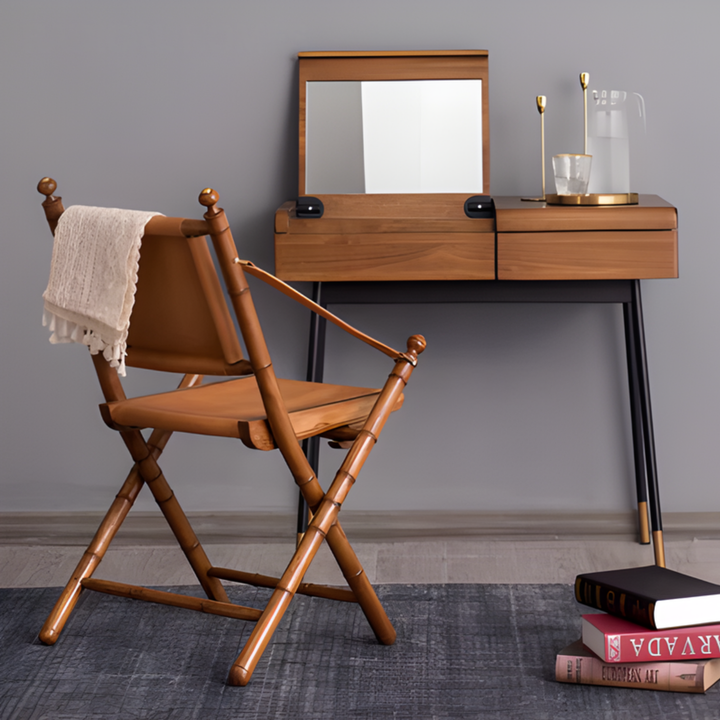 BEXI Modern Leather Folding Study Chair - Cassa Haus Singapore