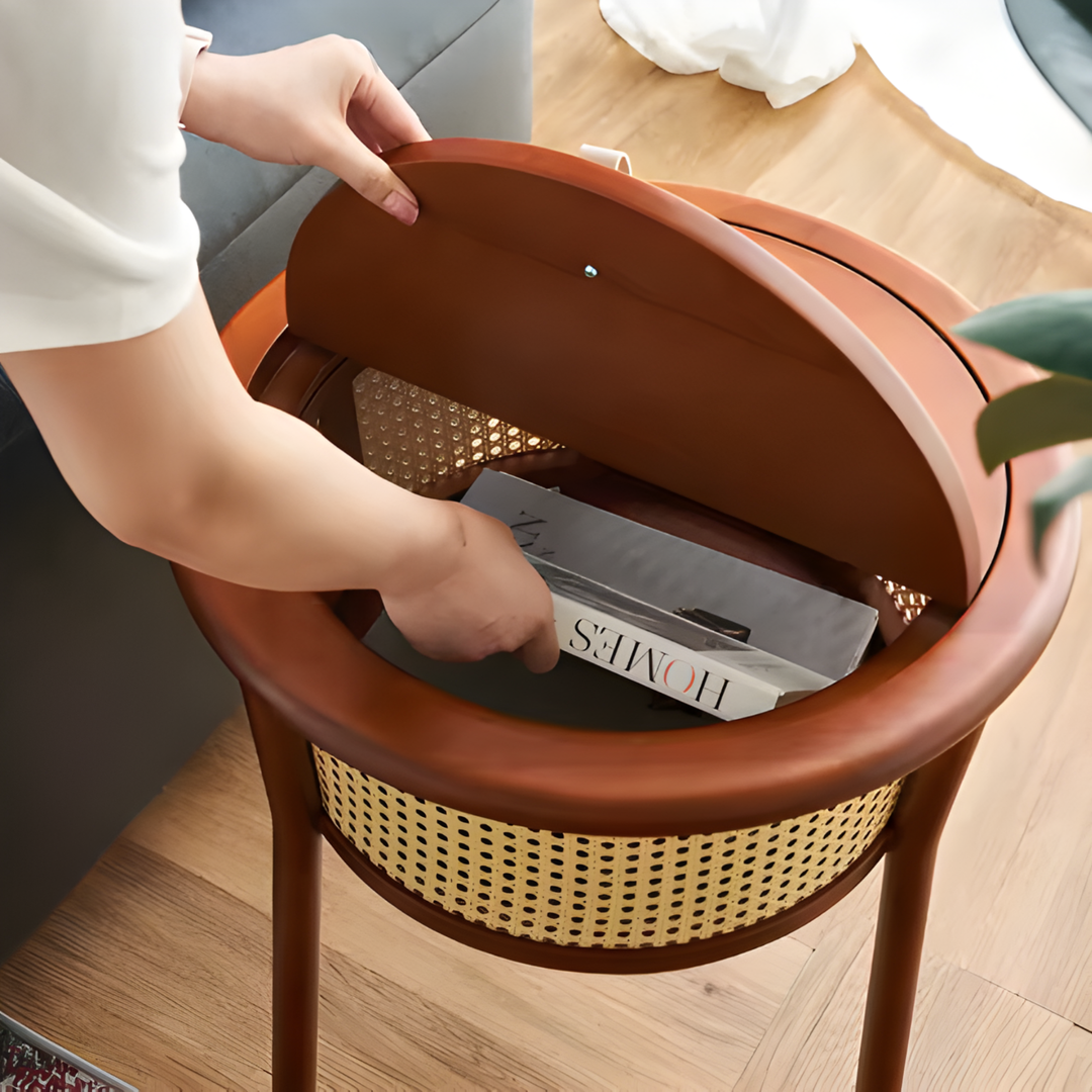 MARIANO Retro Rattan Side Table