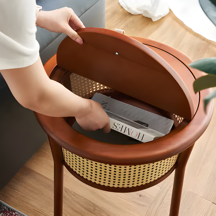 MARIANO Retro Rattan Side Table