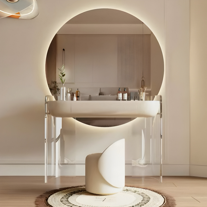 CLARVENA Minimalist Acrylic Vanity Table - Cassa Haus Singapore