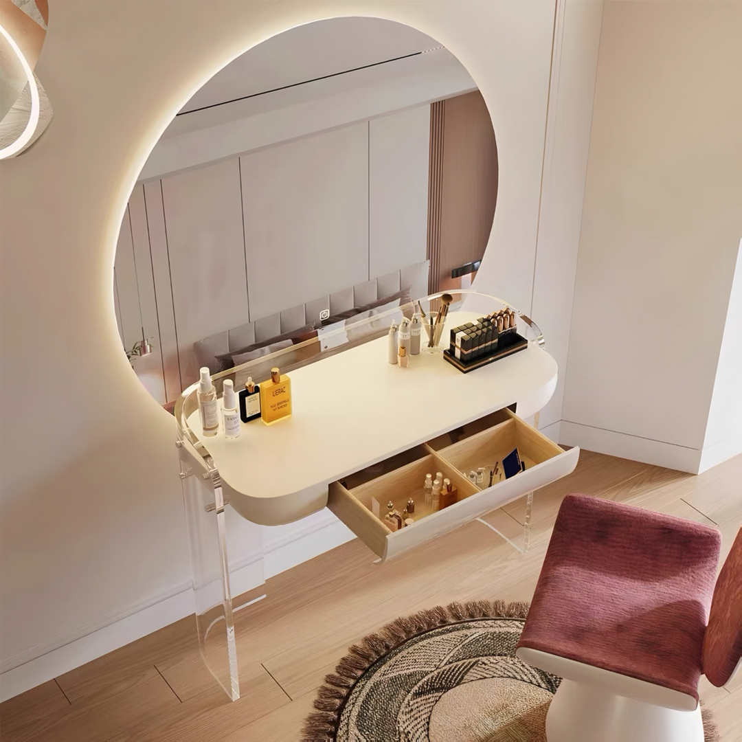 CLARVENA Minimalist Acrylic Vanity Table - Cassa Haus Singapore
