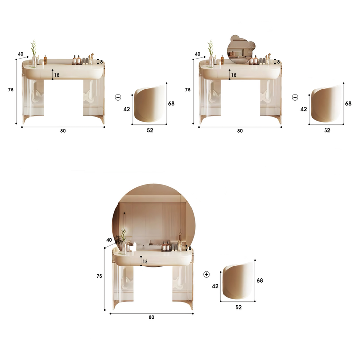 CLARVENA Minimalist Acrylic Vanity Table - Cassa Haus Singapore
