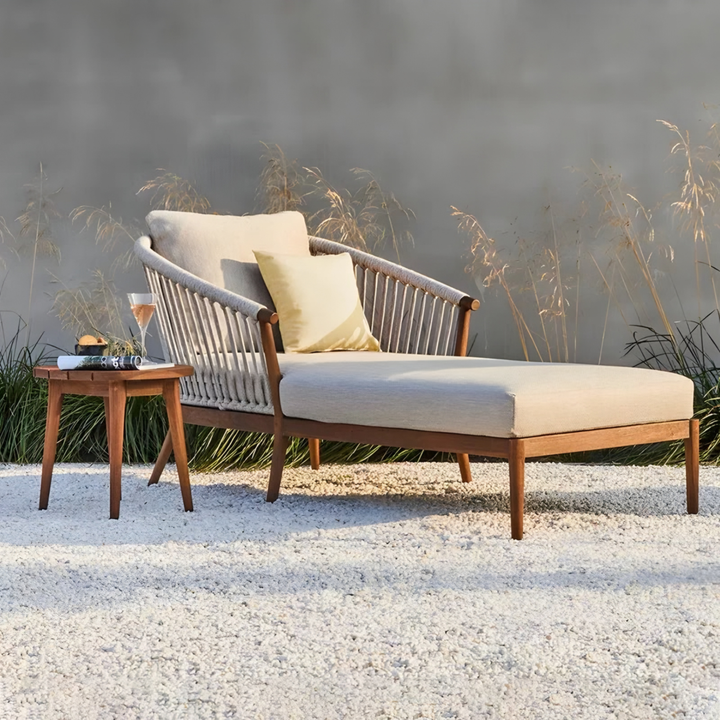 ELOQYNE Modern Solid Wood Outdoor Sofa